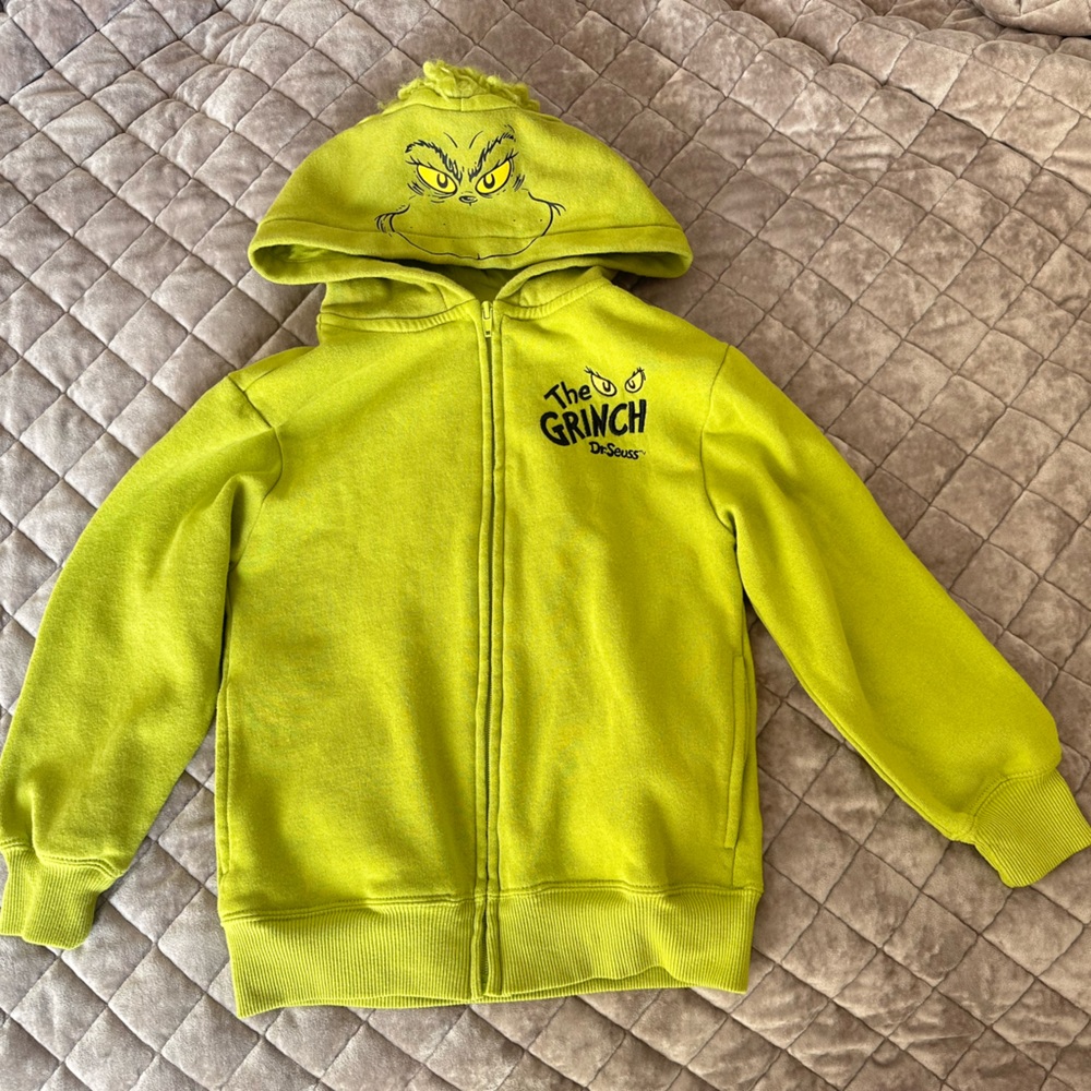 Boys' The Grinch Zip-Up Sweatshirt - Green S